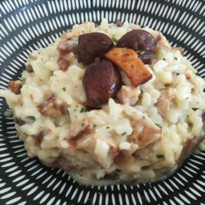 Risotto aux chataignes et tofu fumé